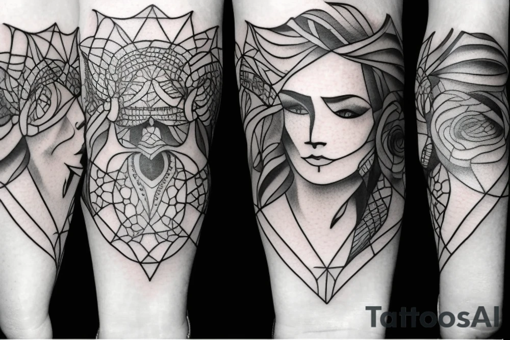 ARM TATTO WITH SIDE OF WOMAN FACE tattoo idea