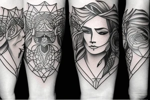 ARM TATTO WITH SIDE OF WOMAN FACE tattoo idea