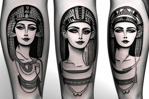 ARM TATTO WITH SIDE OF WOMAN FACE CLEOPATRA tattoo idea