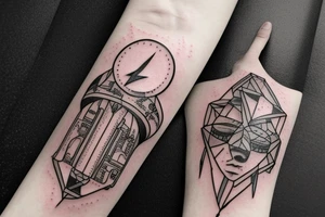 compose for my inner arm from shoulder to wrist, which includes a  lightning strike components with a mix of electrical circuitry tattoo idea