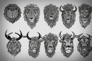 Bull lion tattoo idea