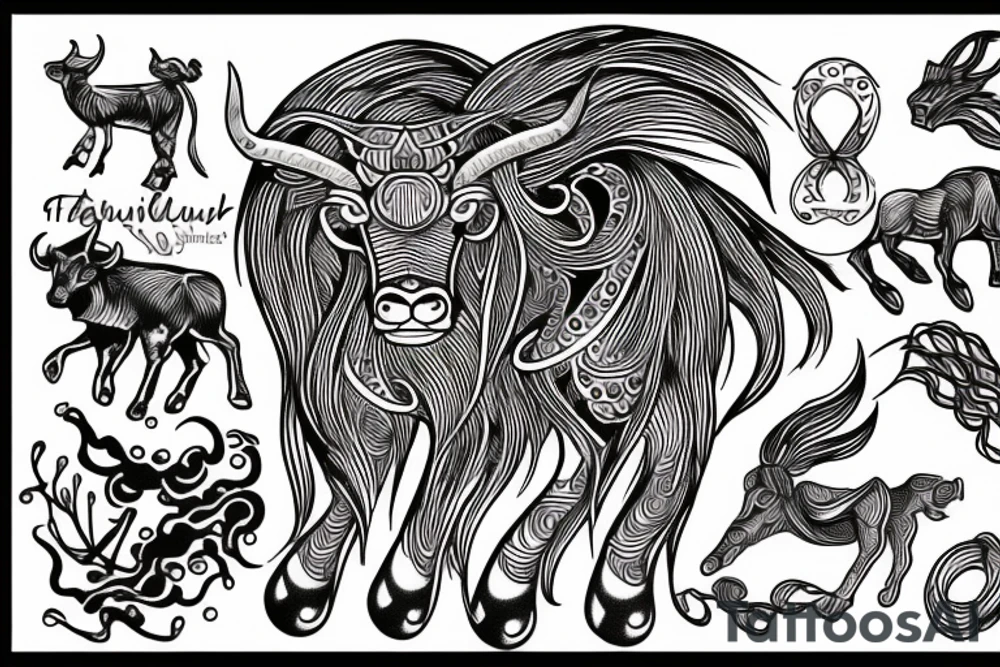 Taurus leo running tattoo idea