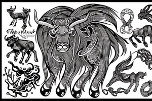 Taurus leo running tattoo idea