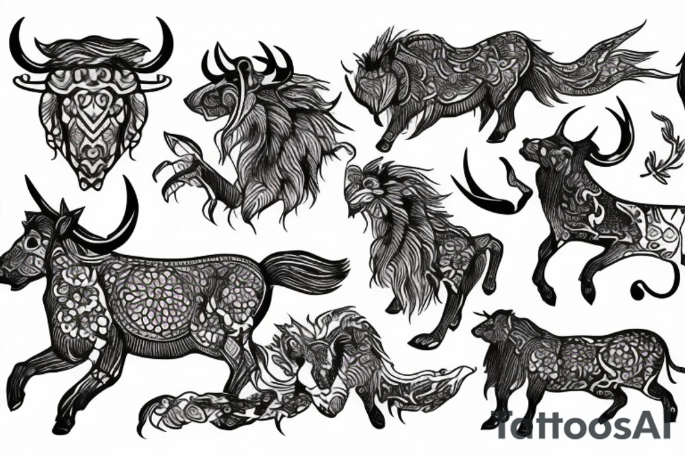 Taurus leo running tattoo idea