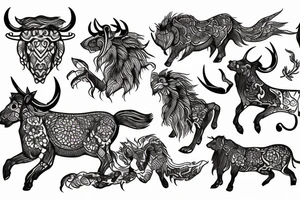 Taurus leo running tattoo idea