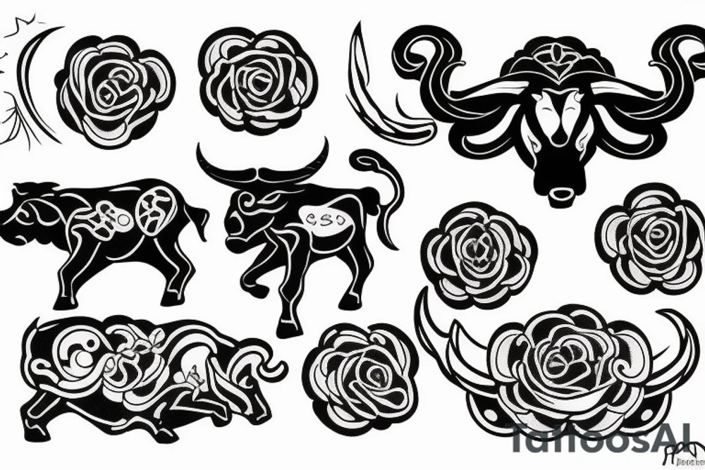 Leo running after taurus tattoo idea