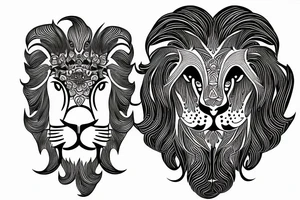 Leo lion outline tattoo idea
