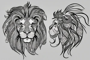 Leo lion outline tattoo idea