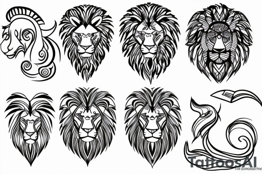 Leo lion outline tattoo idea