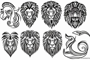 Leo lion outline tattoo idea