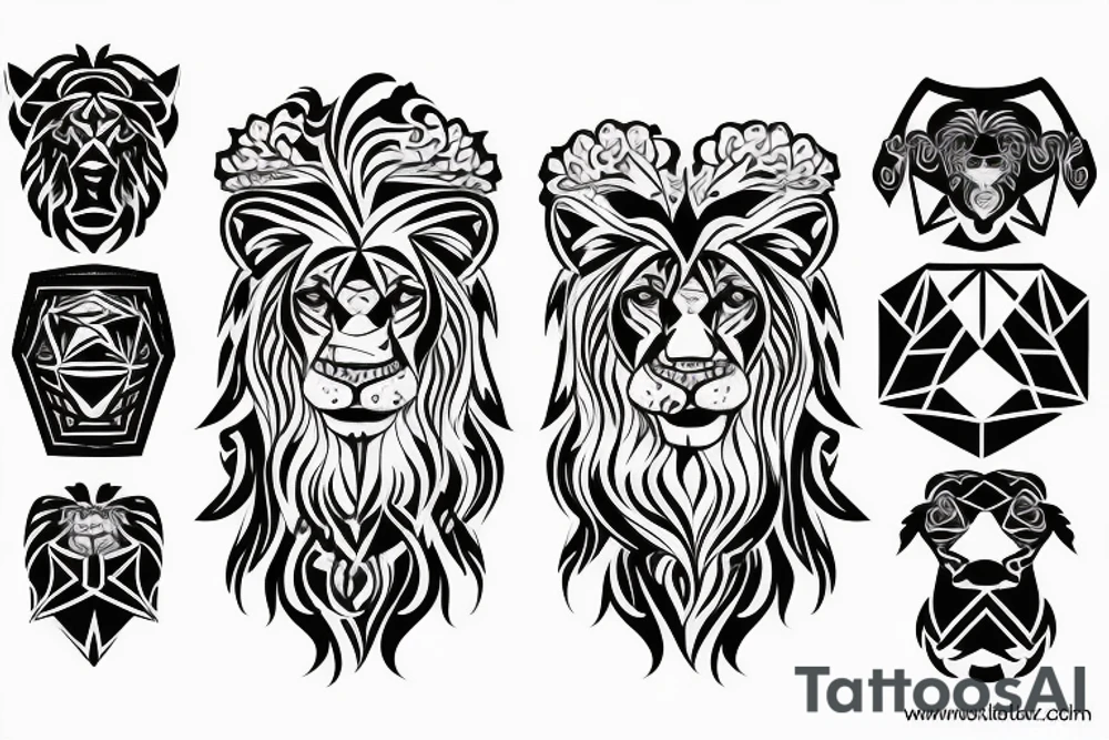 Leo lion outline tattoo idea
