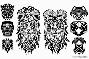 Leo lion outline tattoo idea