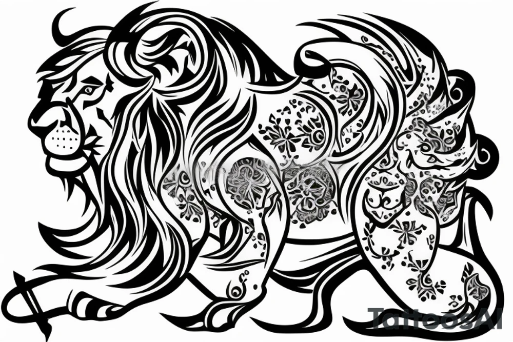 Leo lion Taurus Bull tattoo idea