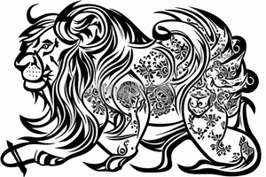 Leo lion Taurus Bull tattoo idea