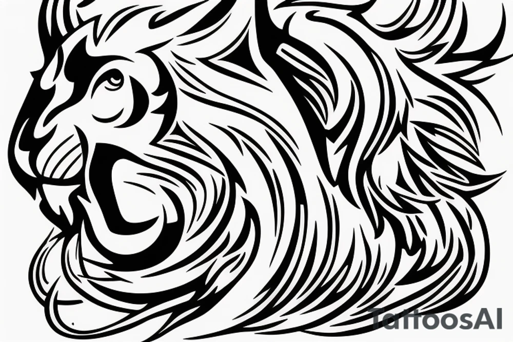 Leo lion Taurus Bull running tattoo idea