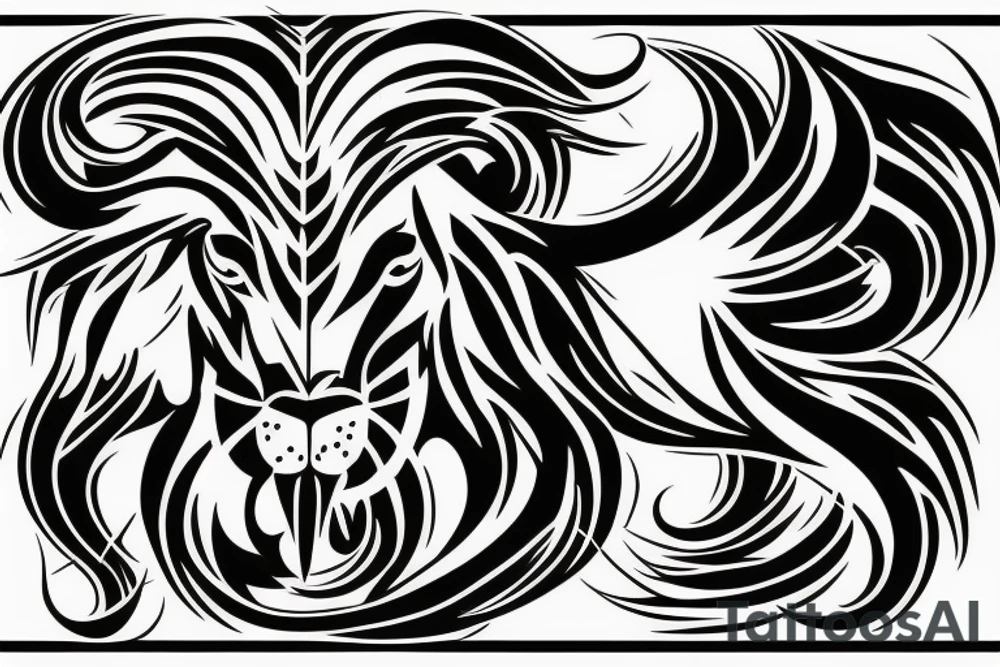Leo lion Taurus Bull mix tattoo idea