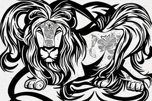 Leo lion Taurus Bull mix tattoo idea