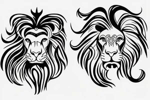 Leo lion Taurus Bull matching tattoo idea