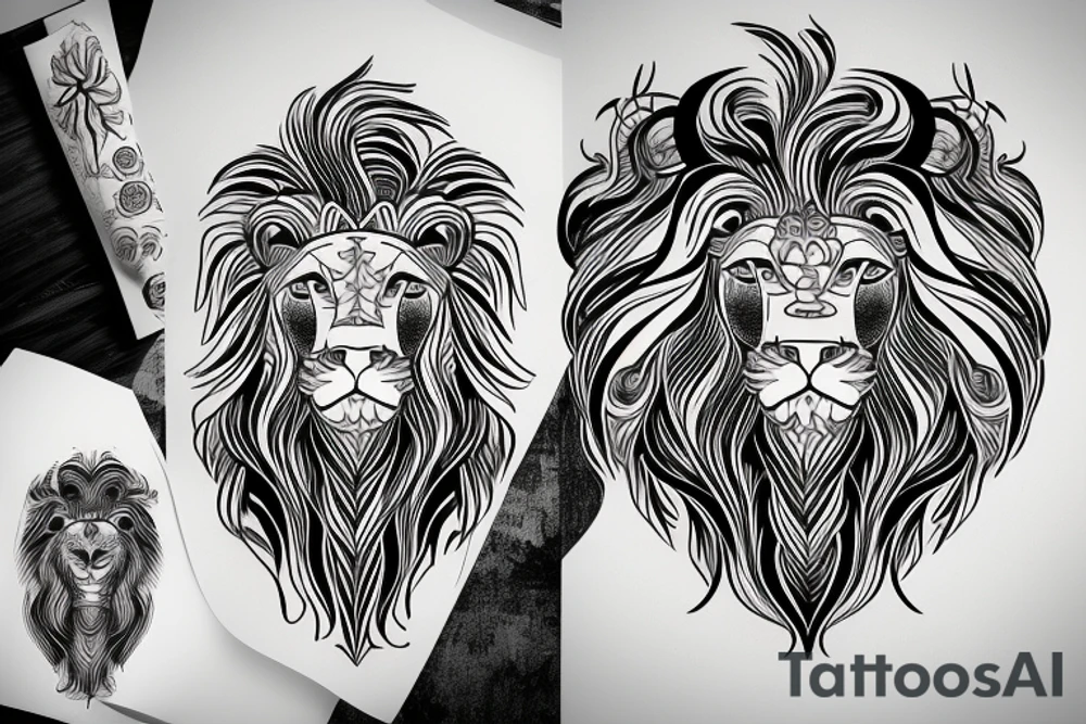 Leo lion Taurus Bull matching tattoo idea