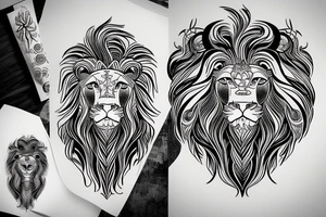 Leo lion Taurus Bull matching tattoo idea