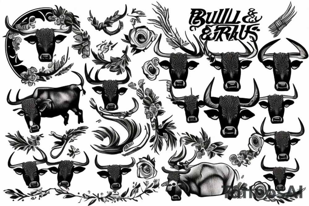 Bull and Taurus tattoo idea