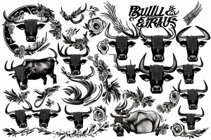 Bull and Taurus tattoo idea