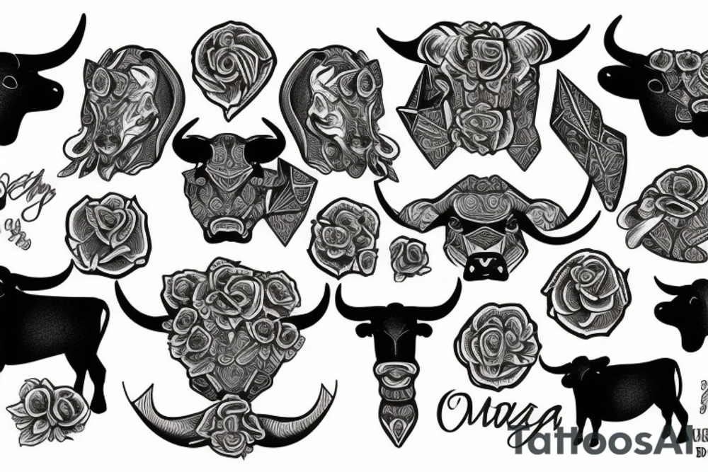 Bull and Taurus tattoo idea