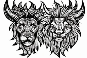 Bull and Lion tattoo idea