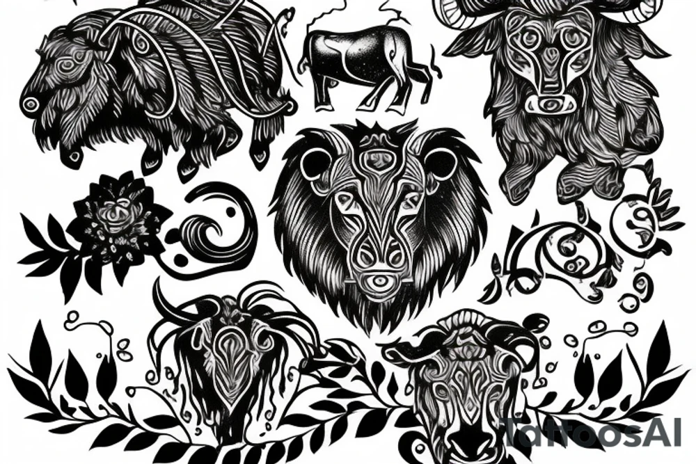 Taurus and Leo tattoo idea