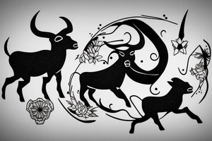 Taurus and Leo tattoo idea