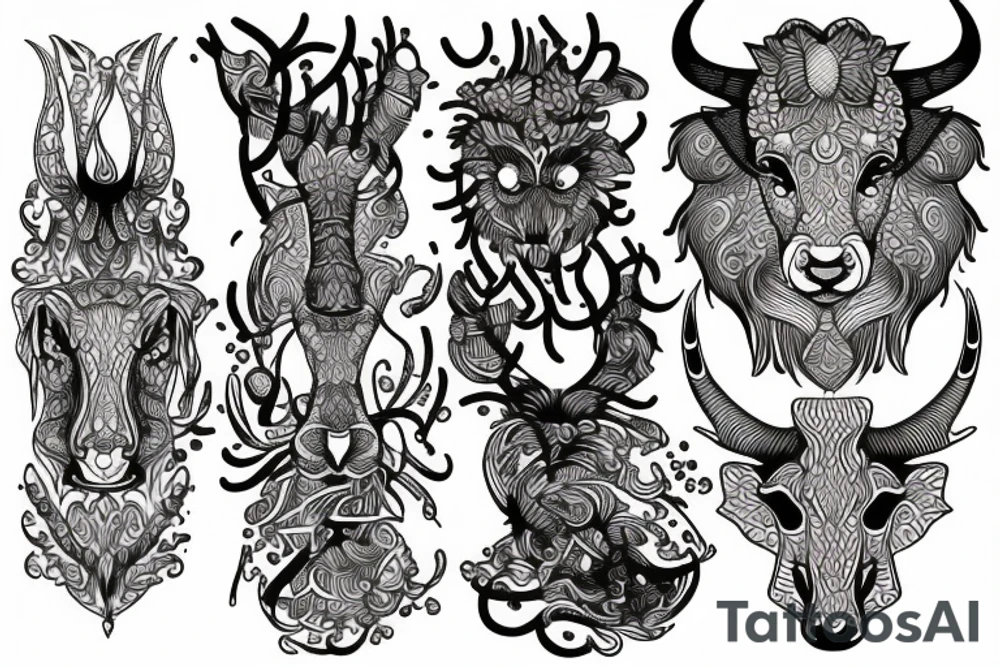 Taurus and Leo tattoo idea