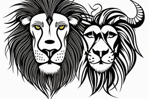 Bull and Lion tattoo idea