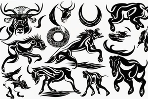 Leo running after Taurus tattoo idea