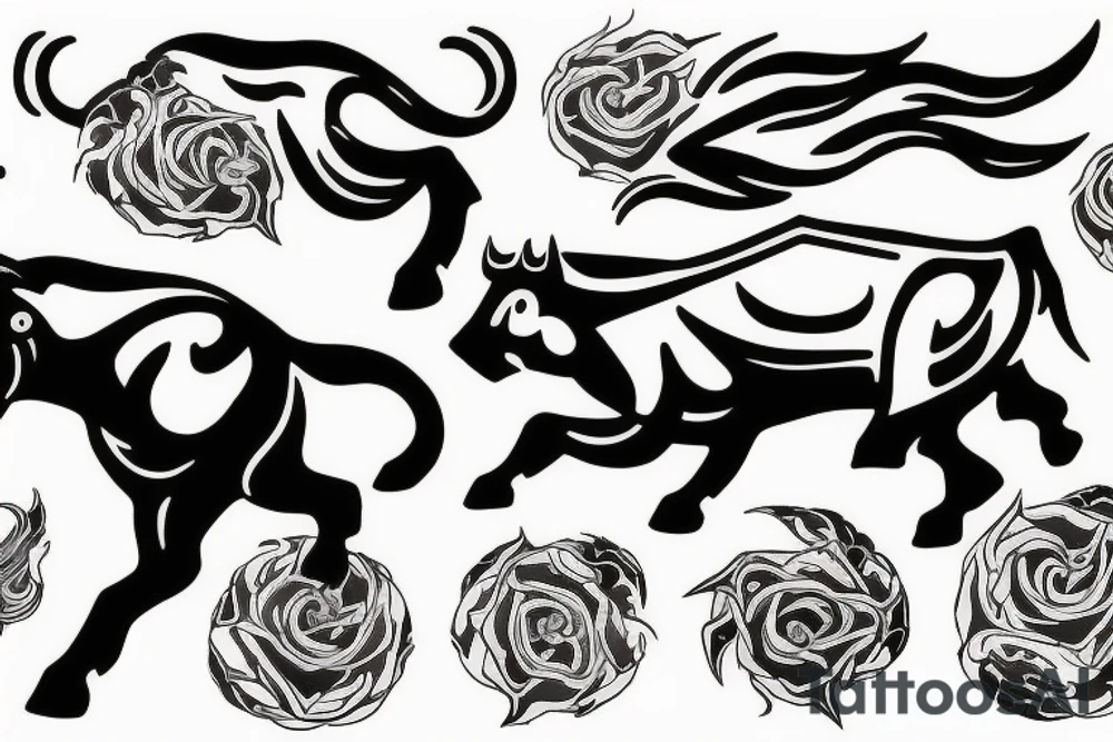 Leo running after Taurus tattoo idea