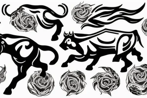 Leo running after Taurus tattoo idea