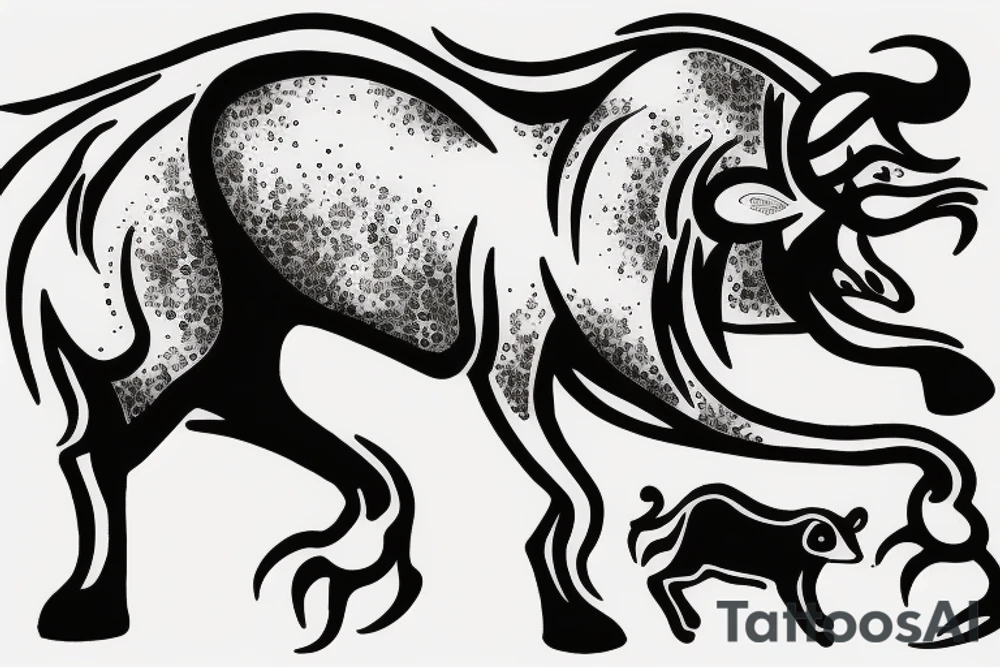 Leo running after Taurus tattoo idea