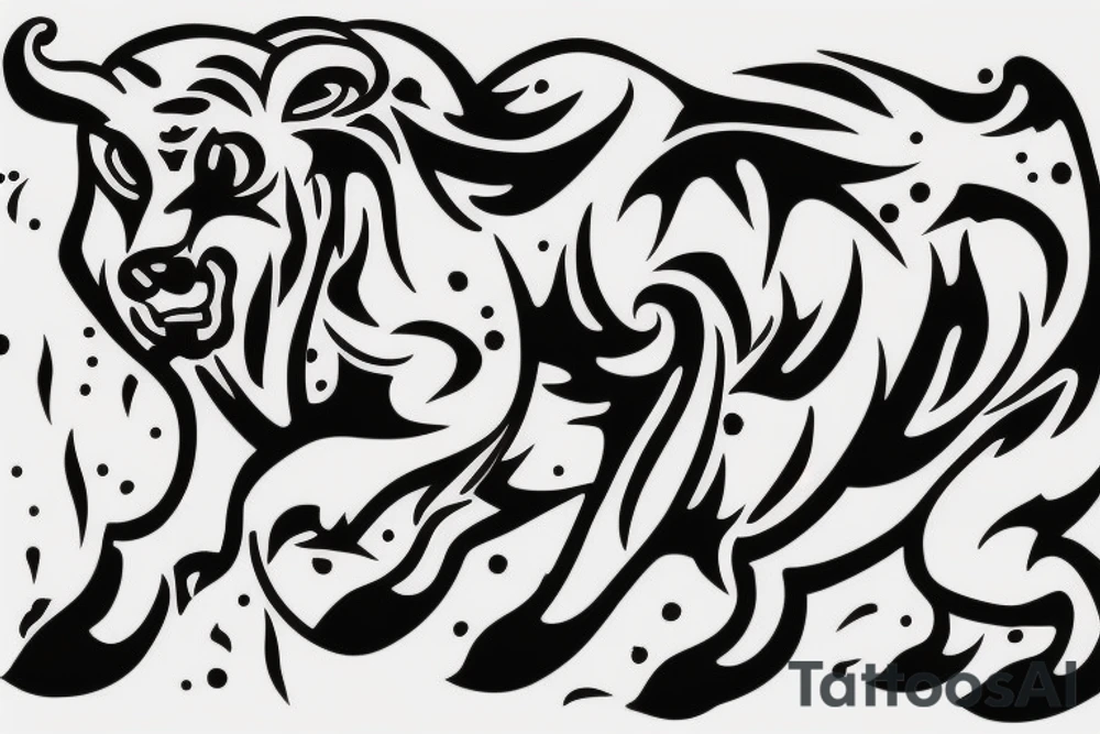 Leo running after Taurus tattoo idea