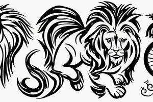 Leo lion running tattoo idea