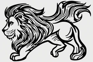 Leo lion running tattoo idea