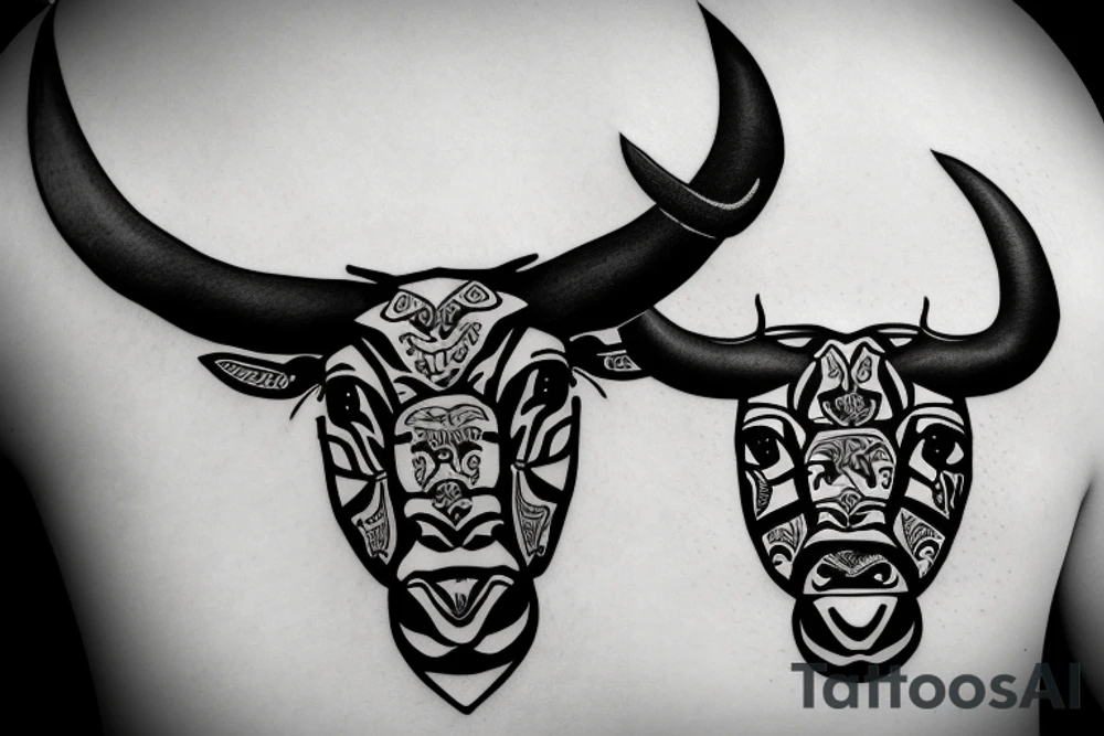 Taurus Bull running white tattoo idea