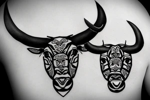 Taurus Bull running white tattoo idea