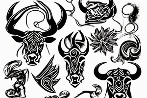 Taurus Bull running white tattoo idea