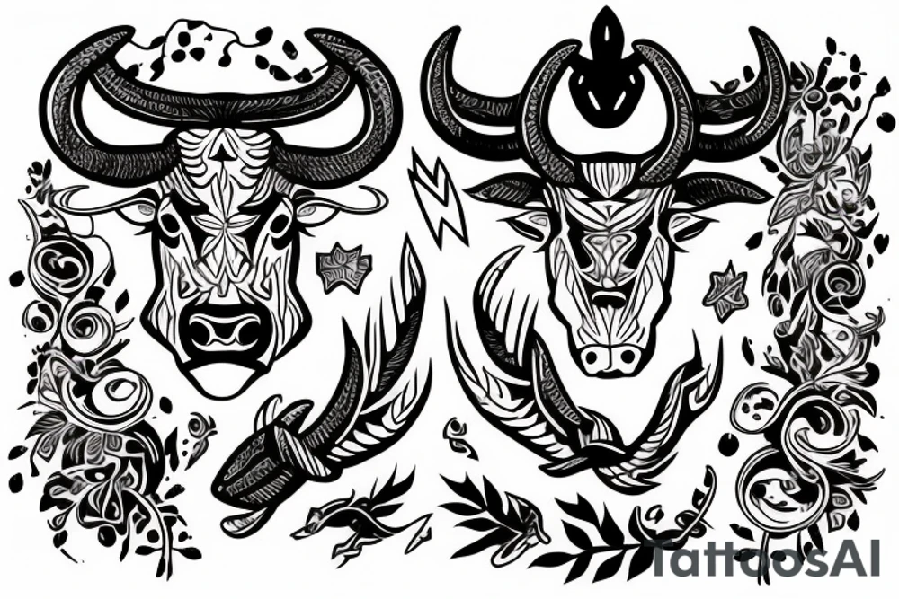 Taurus Bull running tattoo idea
