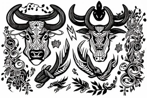 Taurus Bull running tattoo idea