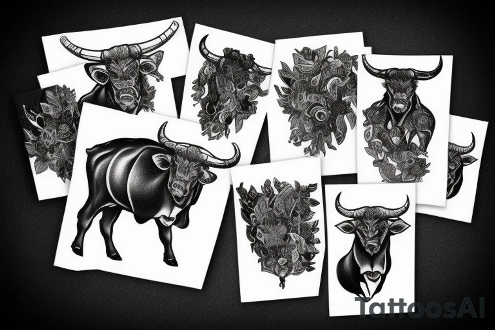 Taurus Bull running tattoo idea
