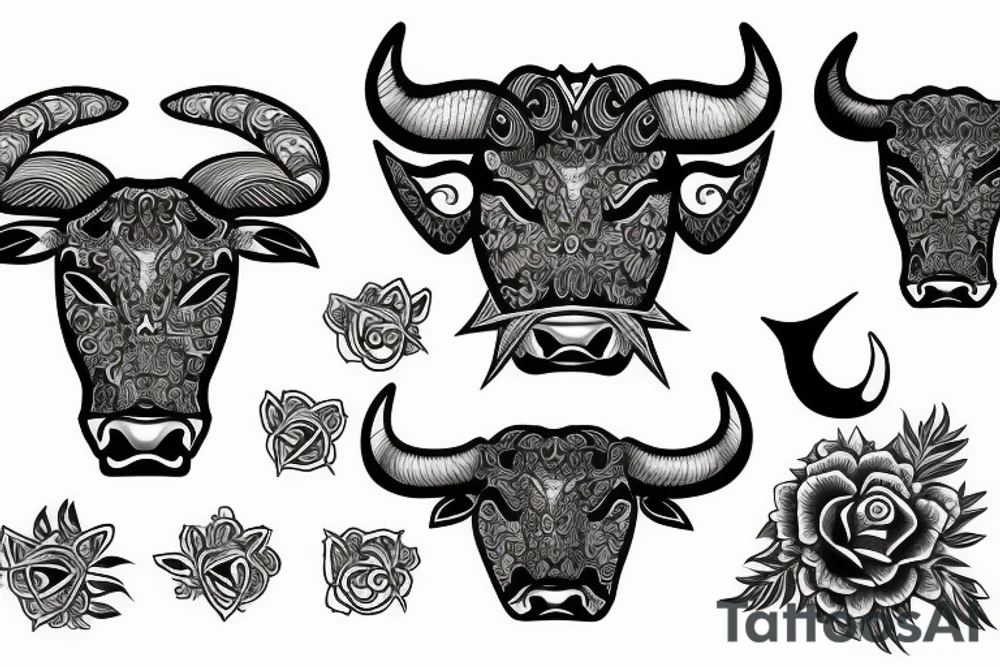Taurus Bull walking tattoo idea