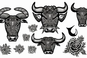 Taurus Bull walking tattoo idea