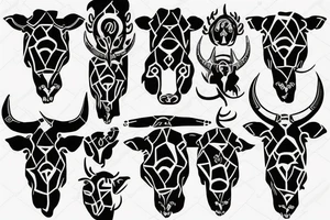 Taurus Bull walking tattoo idea