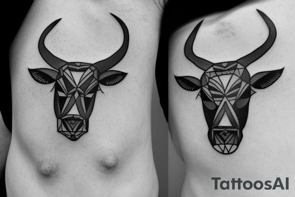 Taurus Bull walking tattoo idea
