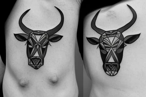 Taurus Bull walking tattoo idea